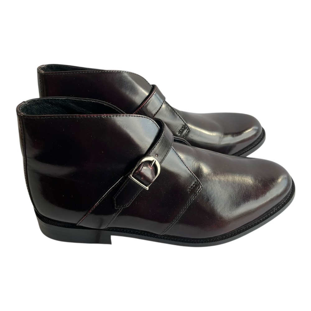 The Royal Tailor Burgundy Monk Strap Ankle Boots Men's Size 11.5 Leather